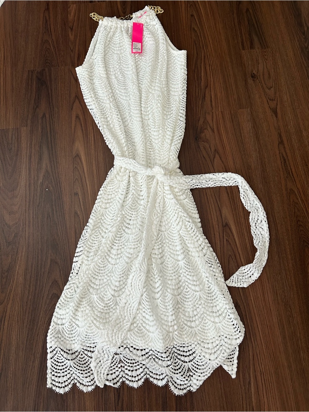 Lilly Pulitzer White Crochet Halter Midi Dress